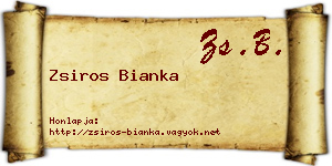 Zsiros Bianka névjegykártya